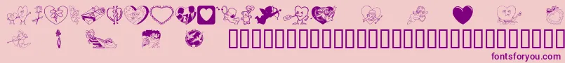 Fonte LuvyaBabe – fontes roxas em um fundo rosa