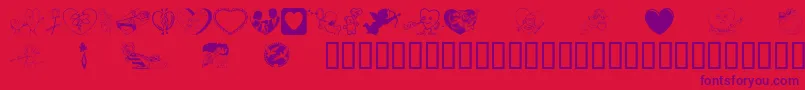 LuvyaBabe Font – Purple Fonts on Red Background