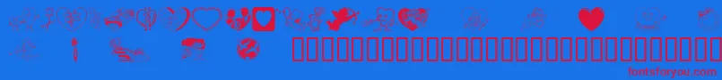 LuvyaBabe Font – Red Fonts on Blue Background