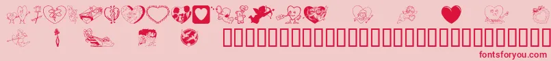 フォントLuvyaBabe – ピンクの背景に赤い文字