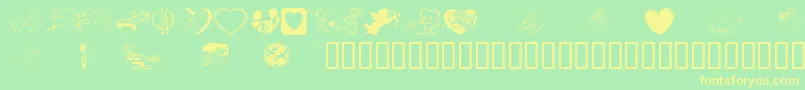 LuvyaBabe Font – Yellow Fonts on Green Background
