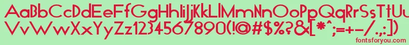 GloBold Font – Red Fonts on Green Background