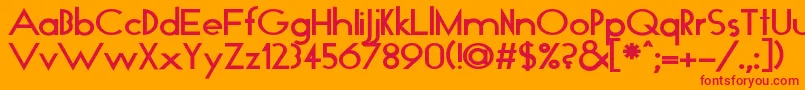 フォントGloBold – オレンジの背景に赤い文字
