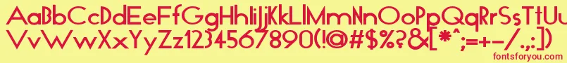 GloBold Font – Red Fonts on Yellow Background