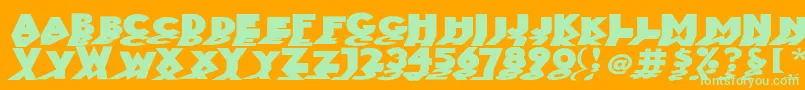 Mirrorblack-Schriftart – Grüne Schriften auf orangefarbenem Hintergrund