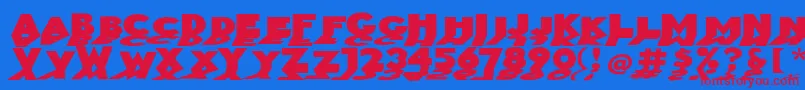 Mirrorblack Font – Red Fonts on Blue Background