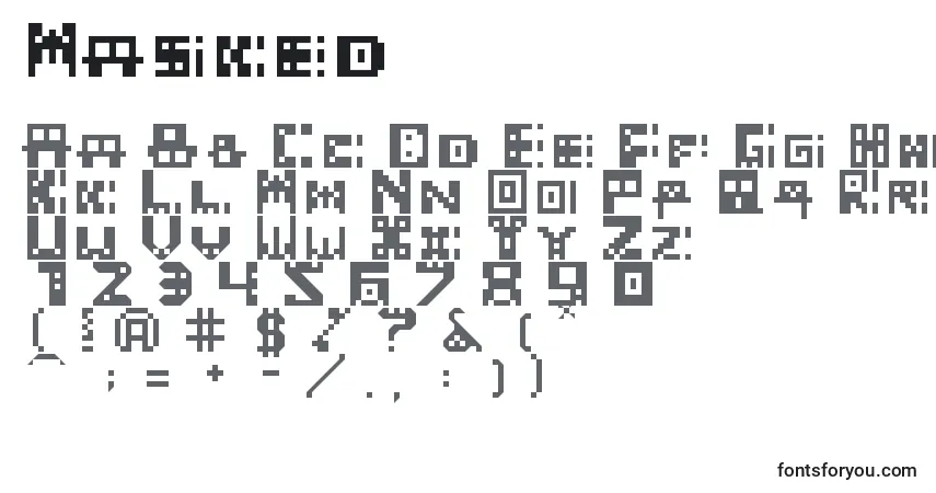 Шрифт Masked – алфавит, цифры, специальные символы