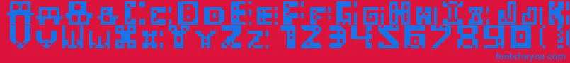 Masked Font – Blue Fonts on Red Background