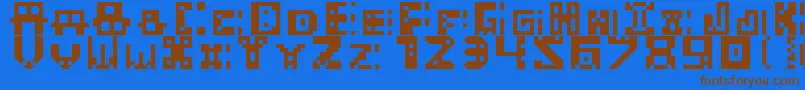 Masked Font – Brown Fonts on Blue Background