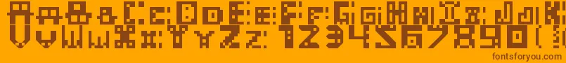 Masked Font – Brown Fonts on Orange Background