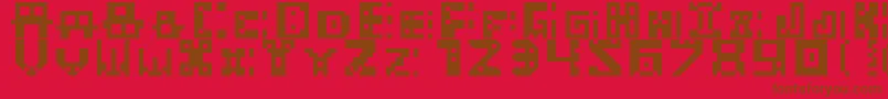 Masked Font – Brown Fonts on Red Background