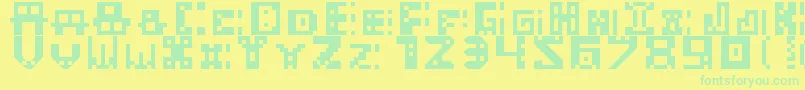 Masked Font – Green Fonts on Yellow Background