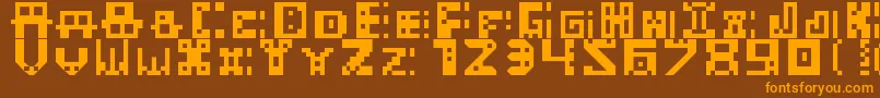 Masked Font – Orange Fonts on Brown Background