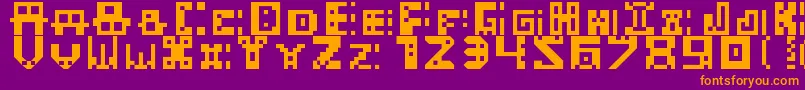 Masked Font – Orange Fonts on Purple Background