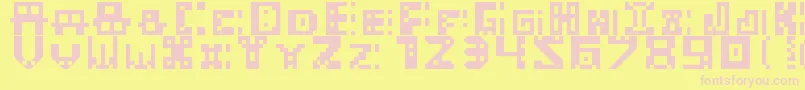 Masked Font – Pink Fonts on Yellow Background