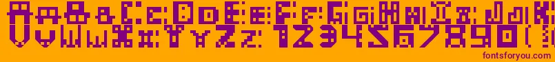 Masked Font – Purple Fonts on Orange Background
