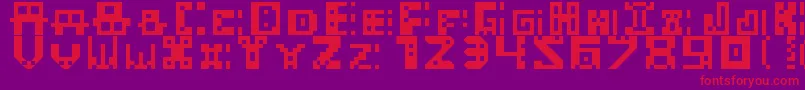 Masked Font – Red Fonts on Purple Background