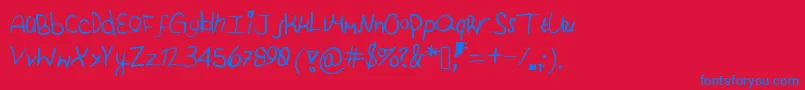 Justbreathe Font – Blue Fonts on Red Background
