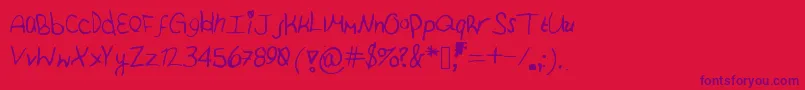 Justbreathe Font – Purple Fonts on Red Background