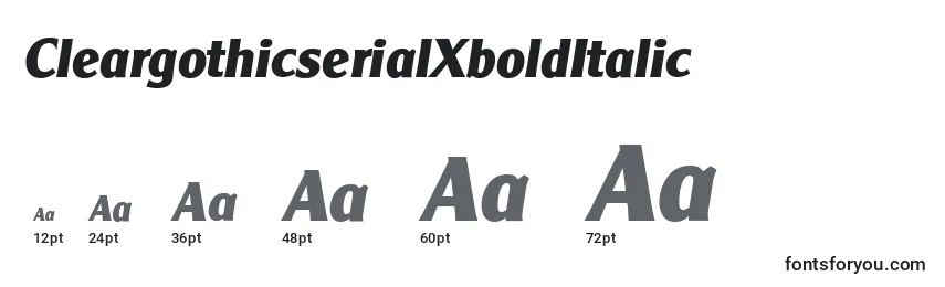 Размеры шрифта CleargothicserialXboldItalic