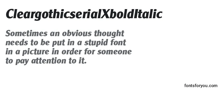 Шрифт CleargothicserialXboldItalic