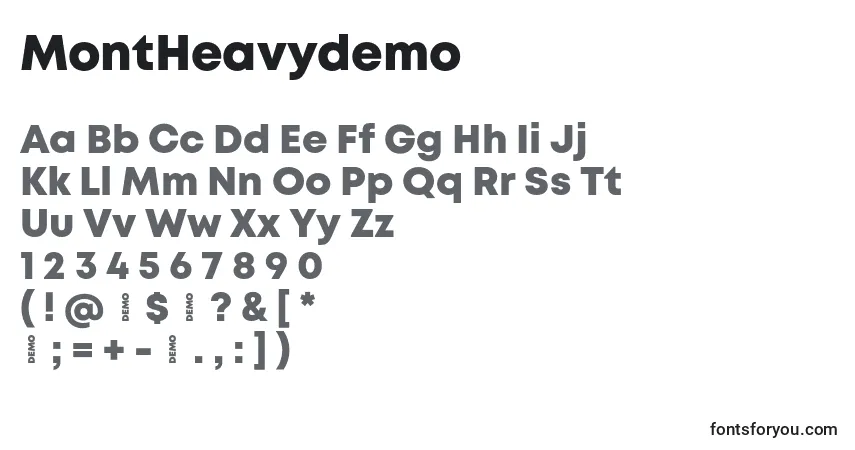 Шрифт MontHeavydemo – алфавит, цифры, специальные символы