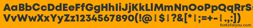 MontHeavydemo Font – Black Fonts on Orange Background