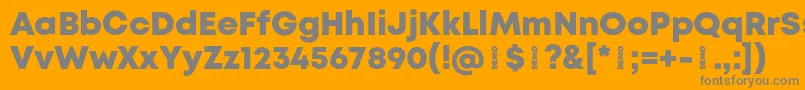 MontHeavydemo Font – Gray Fonts on Orange Background