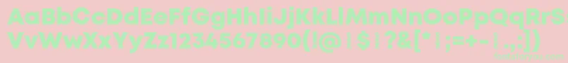 MontHeavydemo Font – Green Fonts on Pink Background