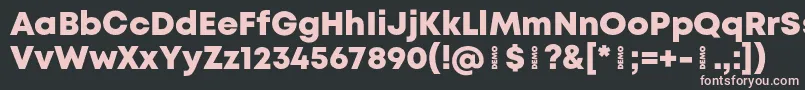 MontHeavydemo Font – Pink Fonts on Black Background