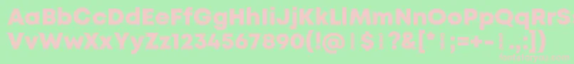 MontHeavydemo Font – Pink Fonts on Green Background