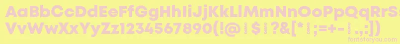 MontHeavydemo Font – Pink Fonts on Yellow Background