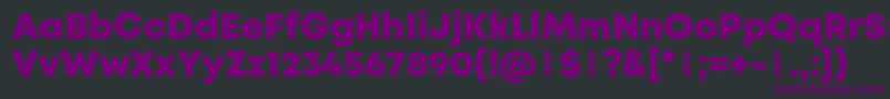 Шрифт MontHeavydemo – фиолетовые шрифты на чёрном фоне