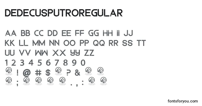 DedecusputroRegular-fontti – aakkoset, numerot, erikoismerkit