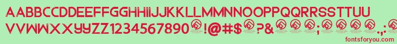 DedecusputroRegular Font – Red Fonts on Green Background