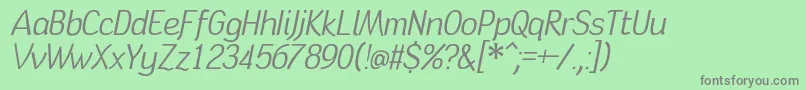 フォントTinbrdit – 緑の背景に灰色の文字