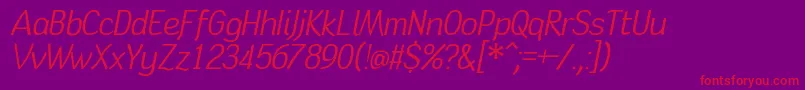 Tinbrdit Font – Red Fonts on Purple Background