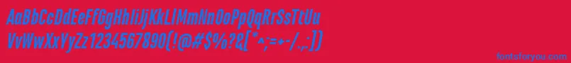 MarianinaCnFyBoldItalic Font – Blue Fonts on Red Background