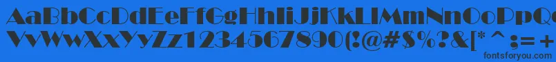 フォントBroadwayBt – 黒い文字の青い背景