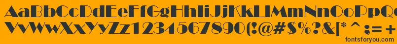 BroadwayBt Font – Black Fonts on Orange Background