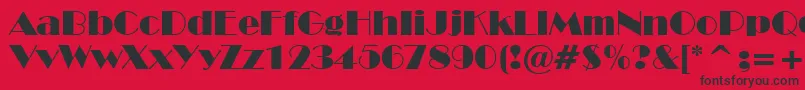 BroadwayBt Font – Black Fonts on Red Background