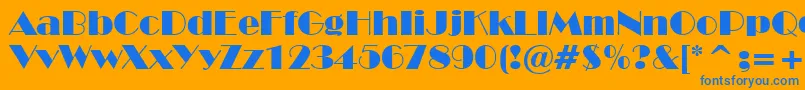 BroadwayBt Font – Blue Fonts on Orange Background
