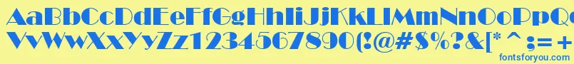 BroadwayBt Font – Blue Fonts on Yellow Background