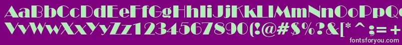 BroadwayBt Font – Green Fonts on Purple Background