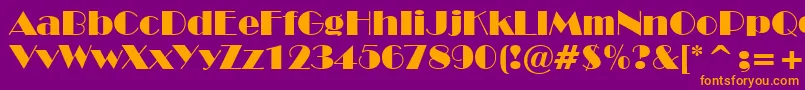 BroadwayBt Font – Orange Fonts on Purple Background