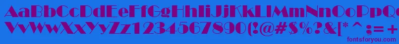 BroadwayBt Font – Purple Fonts on Blue Background