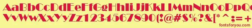 BroadwayBt Font – Red Fonts on Yellow Background