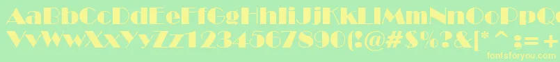 BroadwayBt Font – Yellow Fonts on Green Background