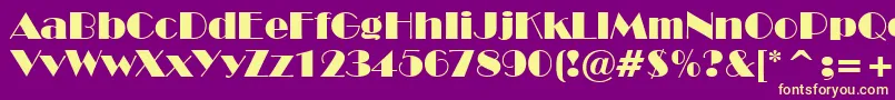 BroadwayBt Font – Yellow Fonts on Purple Background