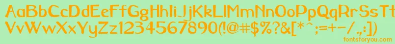 Carawaybold Font – Orange Fonts on Green Background